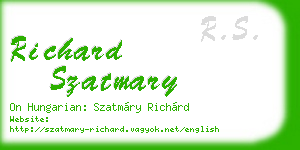 richard szatmary business card